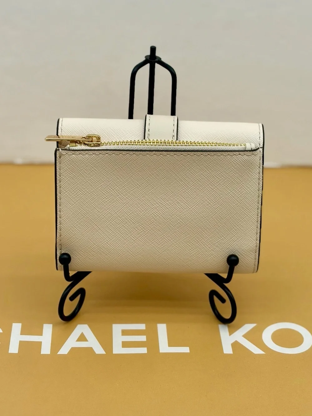 Michael Kors Cream Wallet with Pink Floral Accents